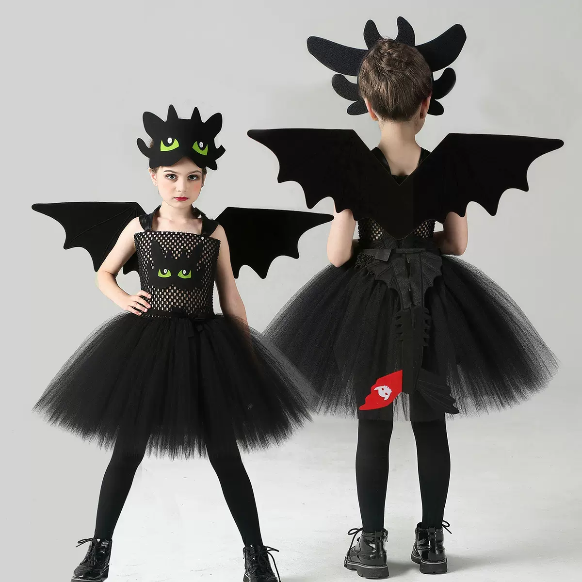 驯龙高手Toothless无牙cosplay连衣裙套装女童万圣节cos角色扮演