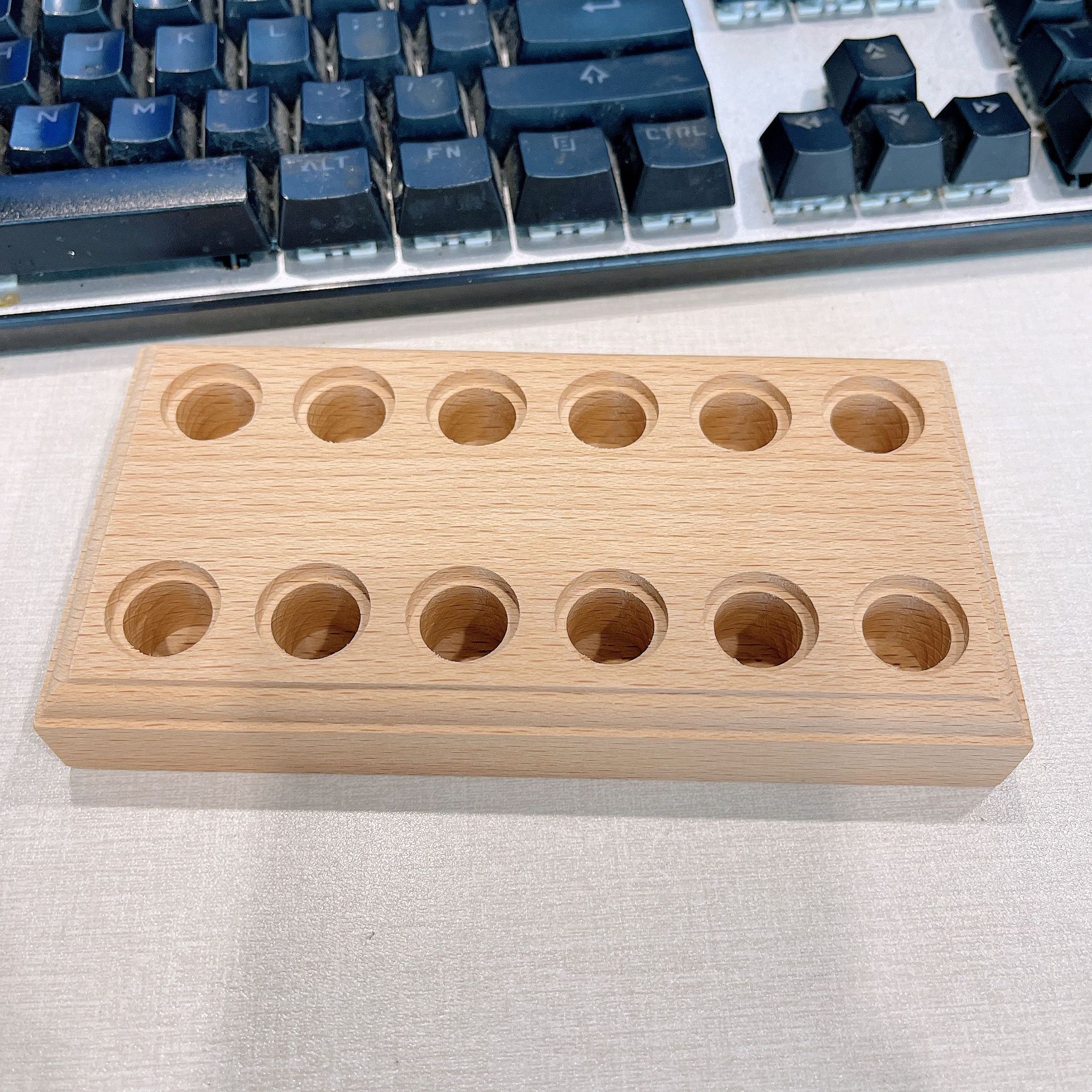 修表工具 原木无漆钳子支架 钳子收纳木座 6把套装钳子实木座