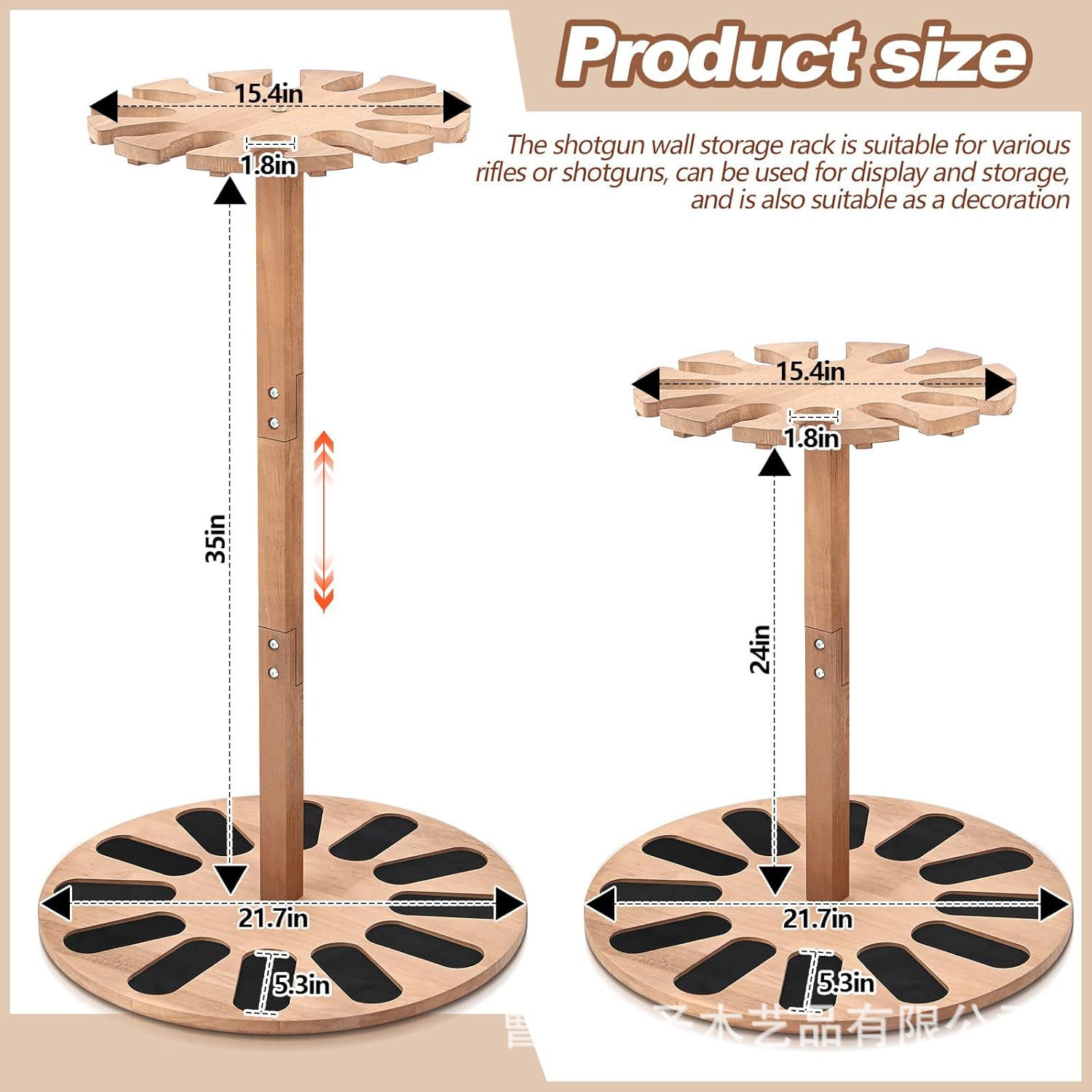 Soporte de rifle de madera de estilo caliente transfronterizo Soporte de almacenamiento de rifle de piso interior Soporte de almacenamiento de rifle Soporte de pistola de madera
