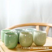 小茶杯陶瓷喝茶杯子青瓷冰裂纹六色功夫茶具单个品茗杯主人杯套装