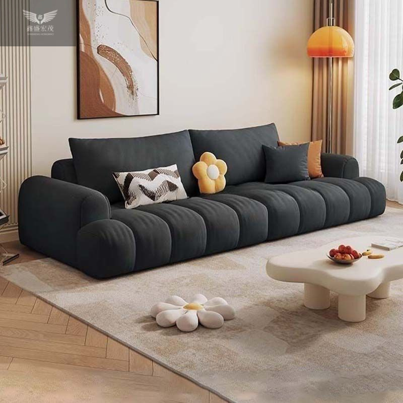 Pequeño apartamento hojaldre algodón de azúcar gato pata de gato sofá de tela estilo crema francés sala de estar moderno y simple sofá de nube