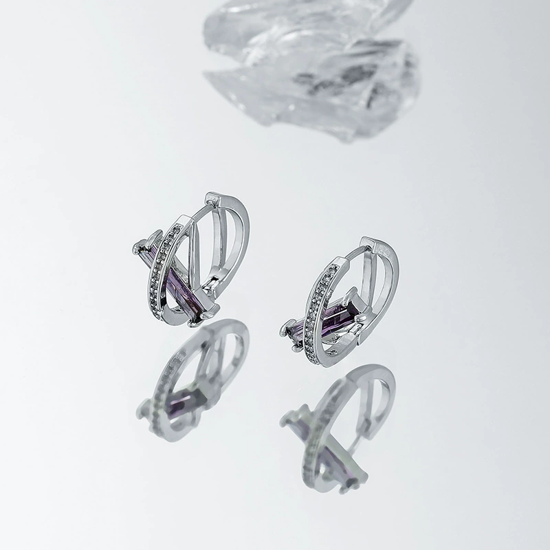 П Purple zirconium, серьги, небольшой декоративный аксессуар, стиль легкой роскоши, тренд сезона