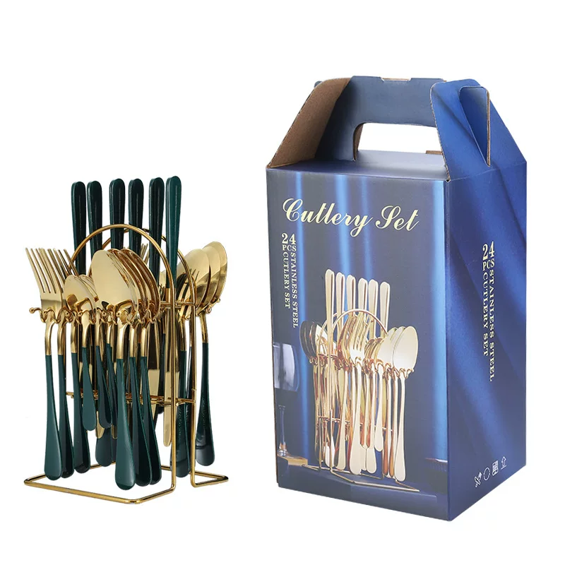 Tableware stainless steel, set, gift box, Amazon, 24 pieces