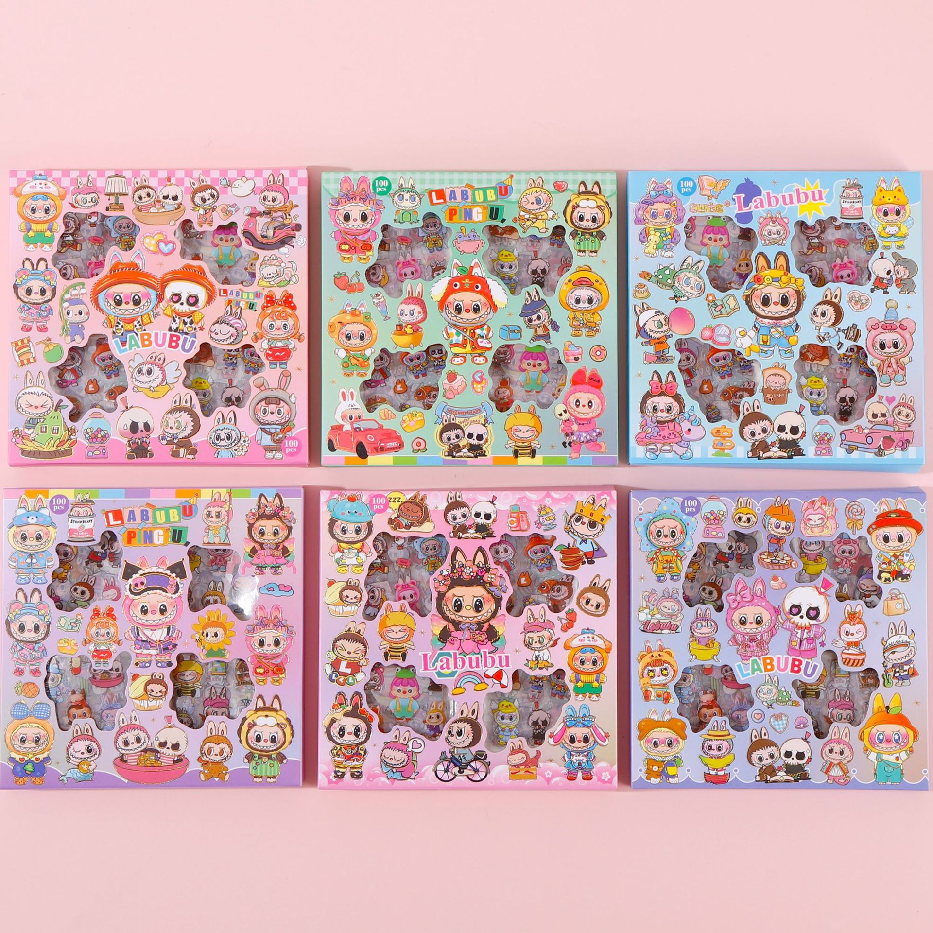 라부부 투명 스티커 100개 선물박스 세트