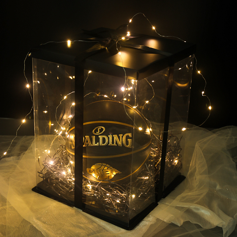Basketball transparent gift box for St. Valentine's Day