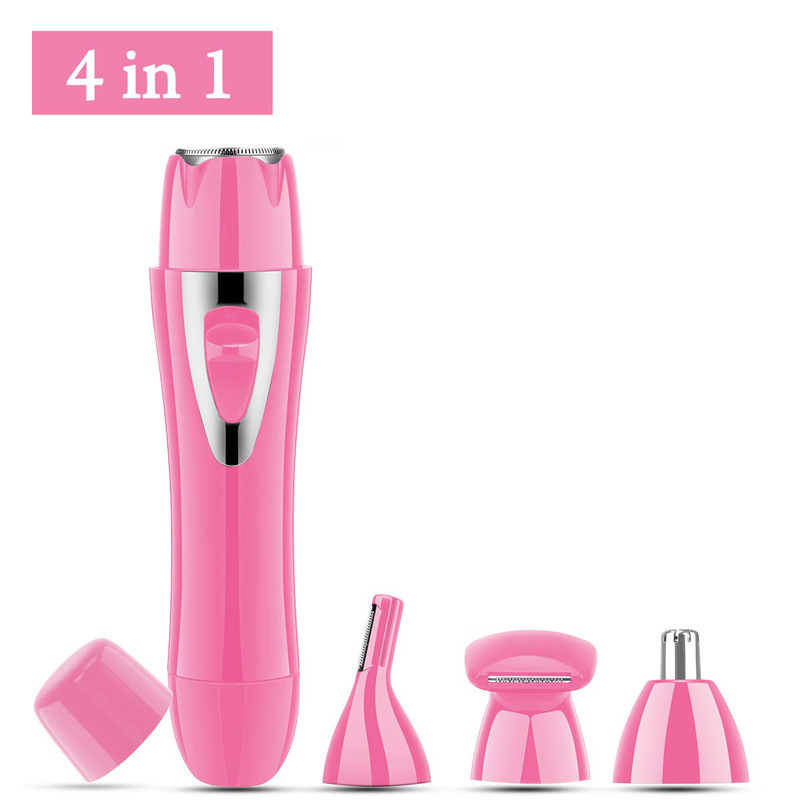 Dry and Wet Dual-Use USB Charger Electric Hair Trimmer 4-in-1 Mini Nose Hair Trimmer Eyebrow Shaver Sideburn Trimmer Hair Removal Device