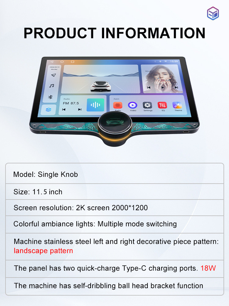 Factory Cross-Border Direct Sales 11.5inch Single Knob Universal Car Navigation Eight-Core Gps Android Carplay Navigation