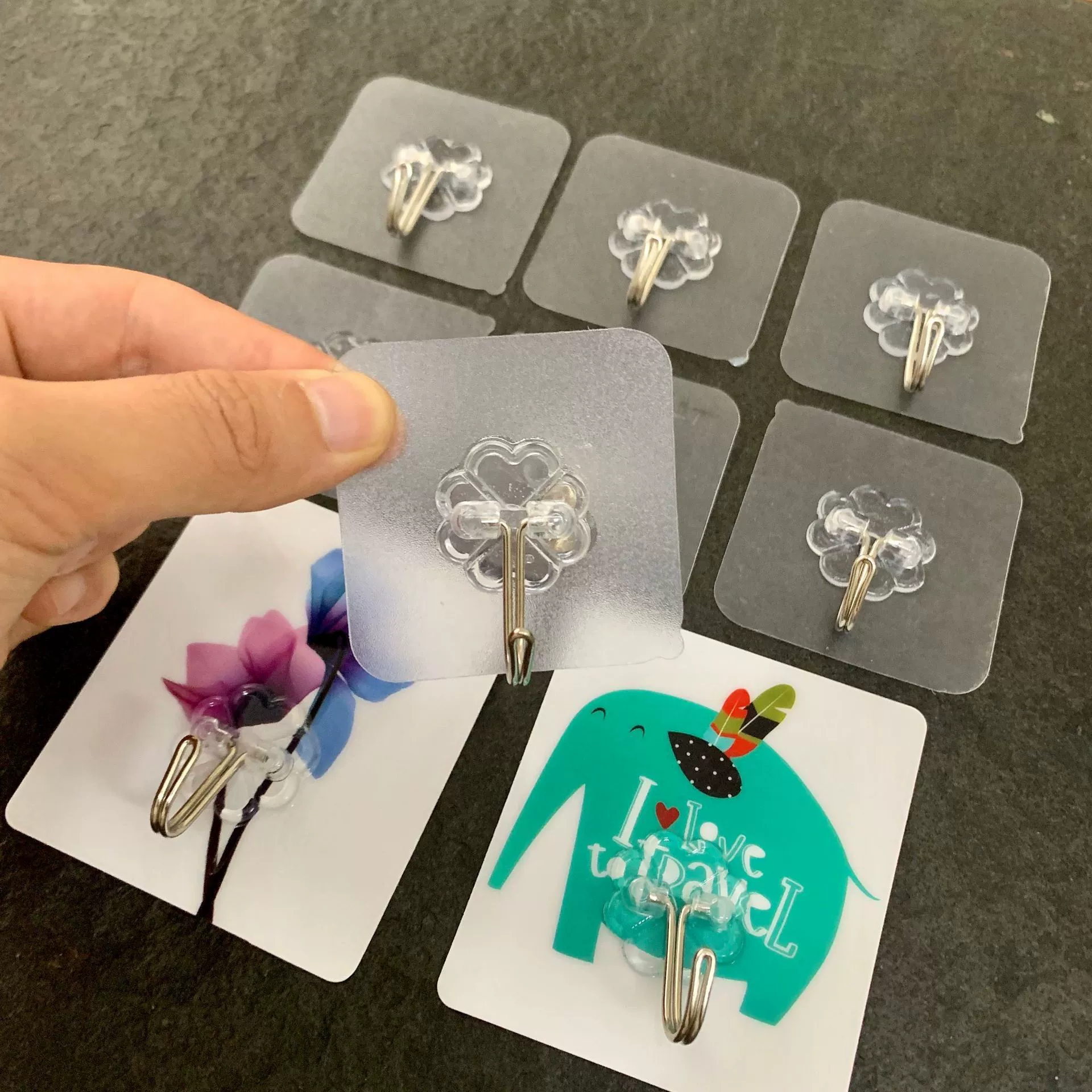 Крючок без перфорации, сверхпрочный самоклеящийся настенный Универсальный прозрачный липкий крючок для кухни и ванной комнаты