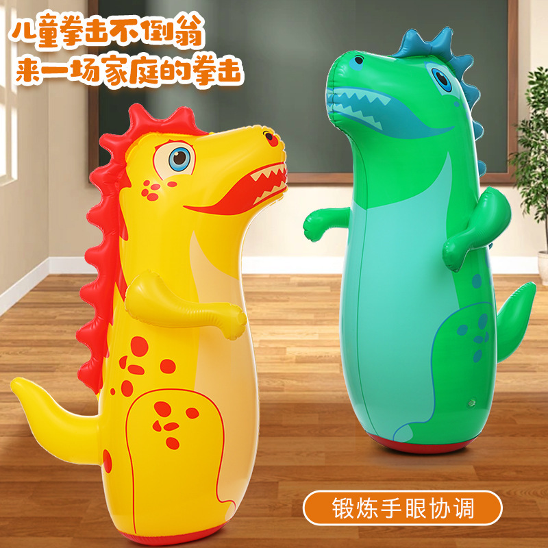 Dinosauro infláble de 90 cm de explosión de agua infláble para niños columna de boxeo accesorios juguetes de ventilación