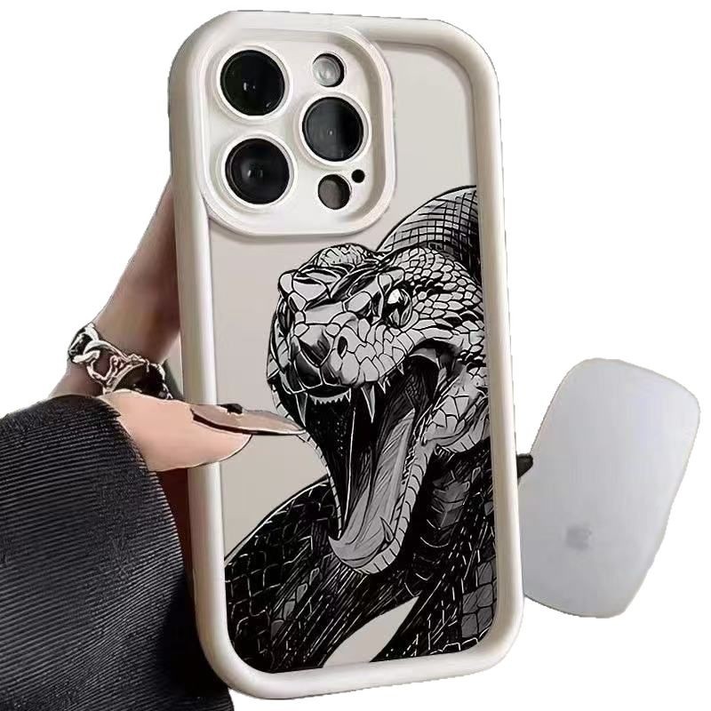 Personalidad nueva pitón para iPhone 16pro funda para teléfono móvil Apple 15 anti-caída 14 Europa y América 13promax/12