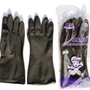 南洋牌双层胶手套 工业橡胶手套 加厚耐酸碱胶手套