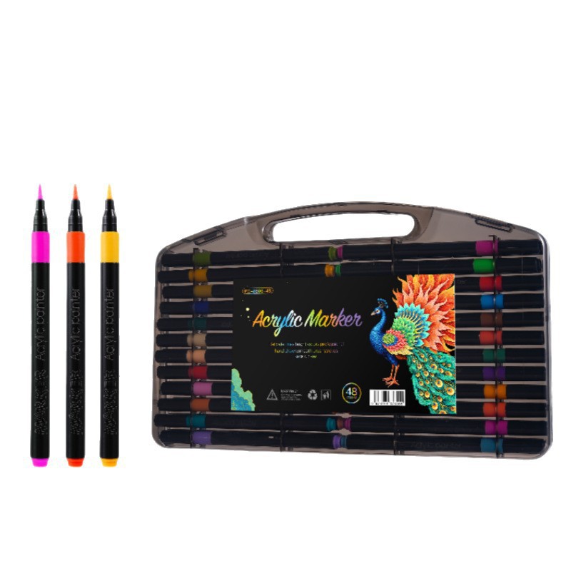 Caja negra acrílico rotulador pintura de cabeza suave estudiante acuarela pincel de pintura de arte suministros creativos para niños bolígrafo de graffiti