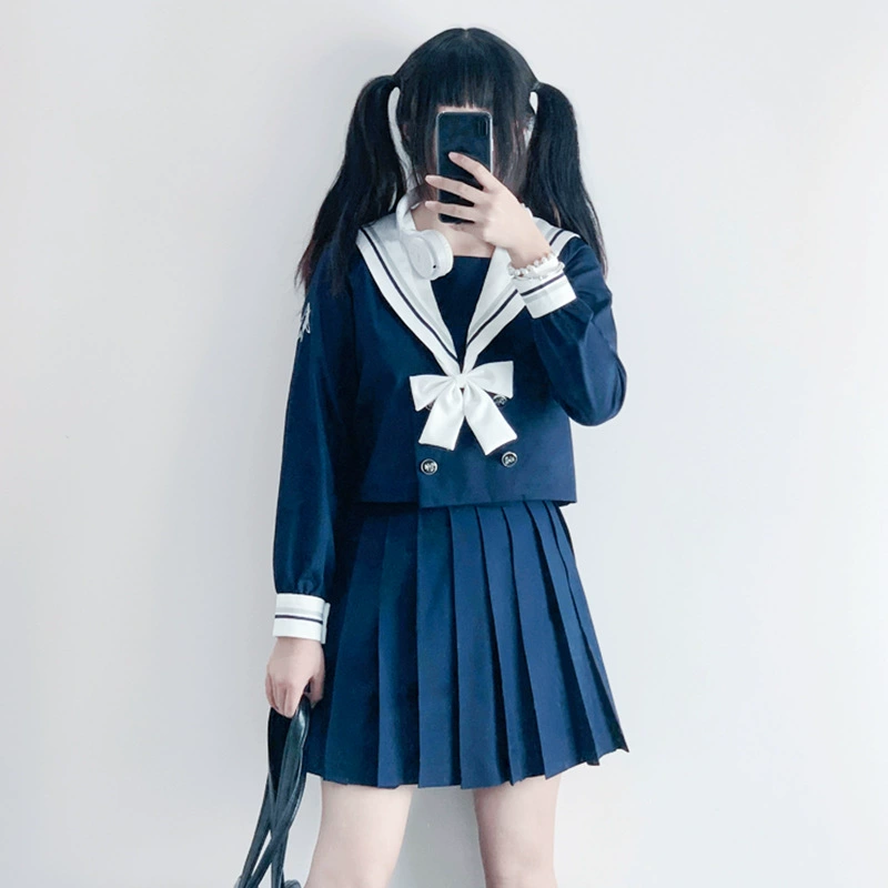 Глубокий синий кит JK форма школьная форма класс Униформа костюм колледж Стиль Униформа JK костюм моряка мягкая девушка студент японский отдел