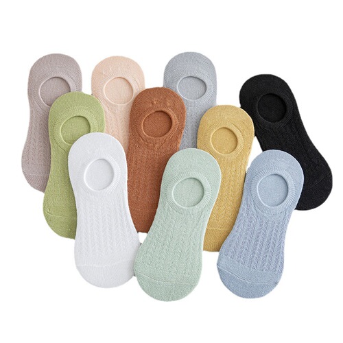Boat socks for women invisible summer fresh candy color hollow mesh shallow mouth women's socks solid color cotton socks for women ins