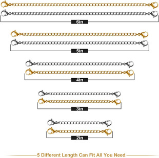 Cross-Border Hot-Selling Multi-Model Electroplated Copper Double-Headed Lobster Clasp Finishing Chain DIY Bracelet Necklace Jewelry Connection