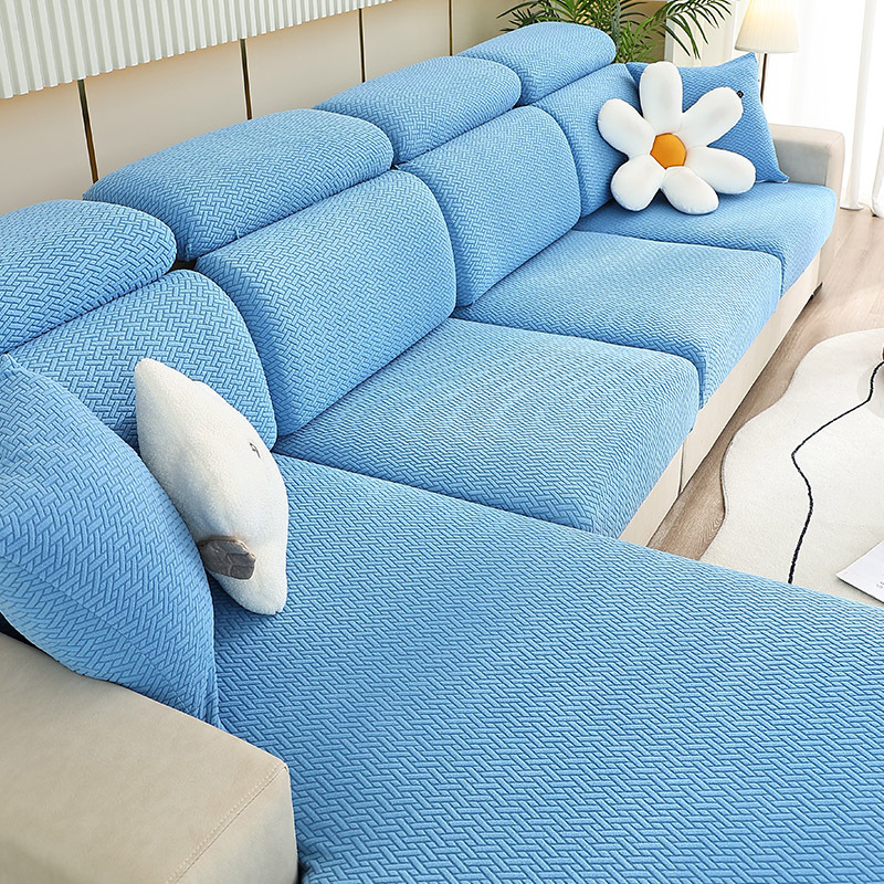 Engrosado Four Seasons sofá funda de cojín todo incluido combinación traje de lujo de color sólido elástico sofá funda de cojín