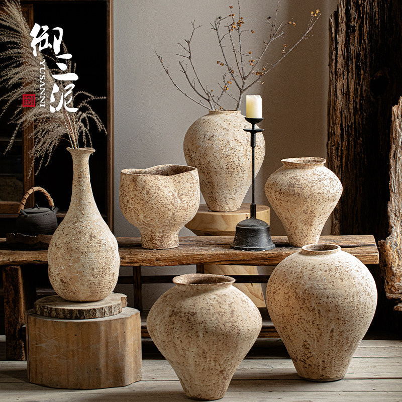 Designer's Antique-Style Wabi-Sabi Bookcases, Wine Cabinets, Decorations, Homestay Hotel Mall Ceramic Decorations, Large Ornaments