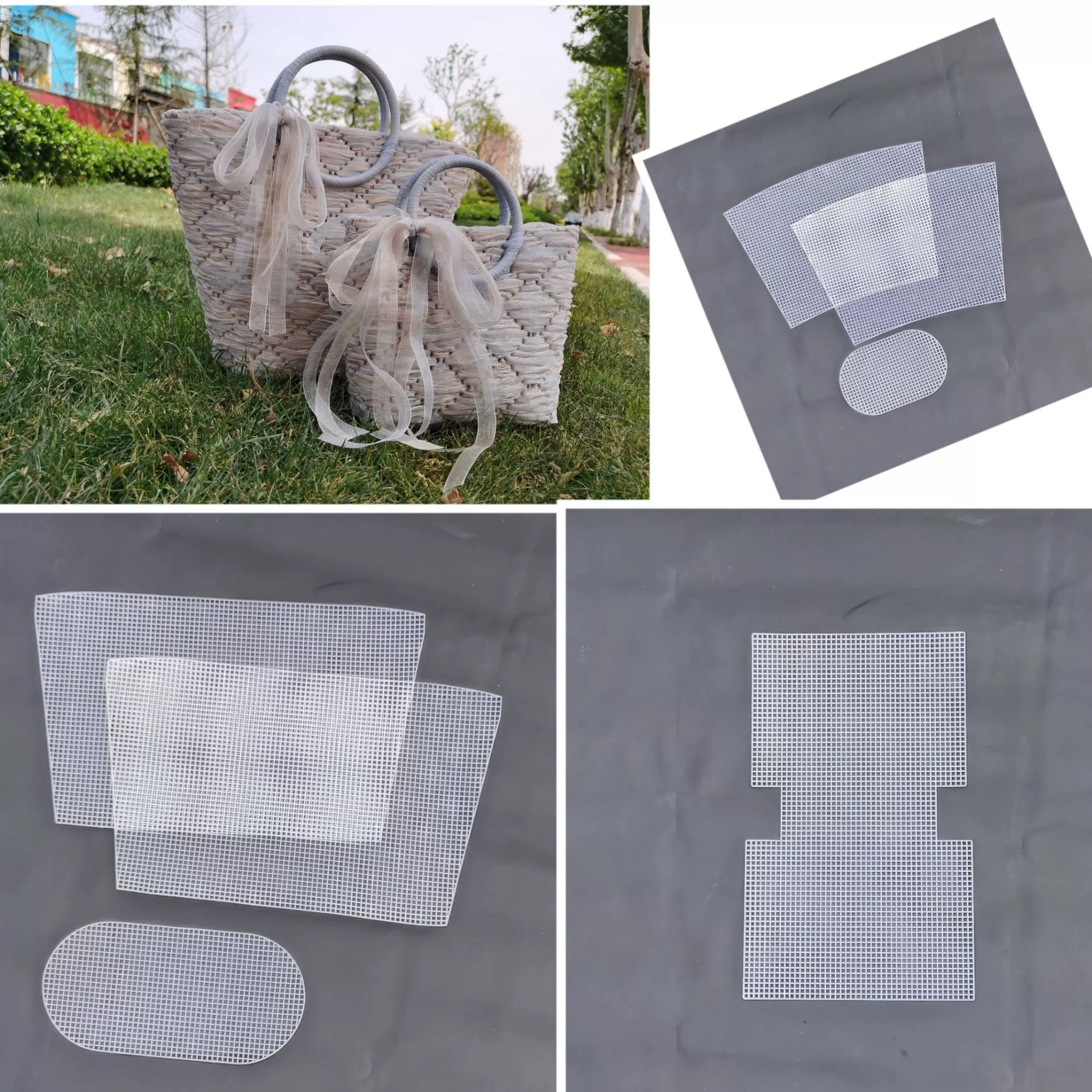 В наличии ручной тканый ручной Кроссбоди Леди кисточкой ведро мешок DIY пластиковая сетка материал