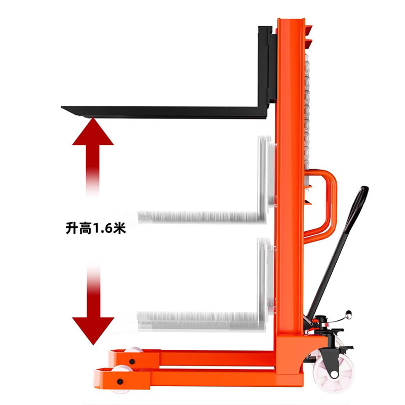 手动叉车1/2/3吨1.6/2米液压堆高车托盘升高装卸车小型液压叉车