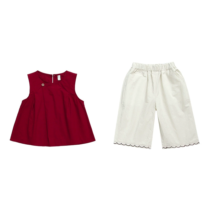 Summer clothing, set, children's vest sleevless, trousers girl's, western style