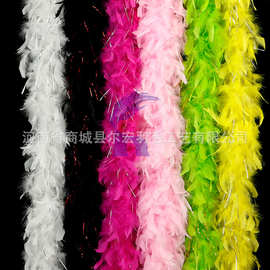 火鸡羽毛2米火片毛条50克 灯饰服装辅料围巾拖尾圣诞装饰源头工厂