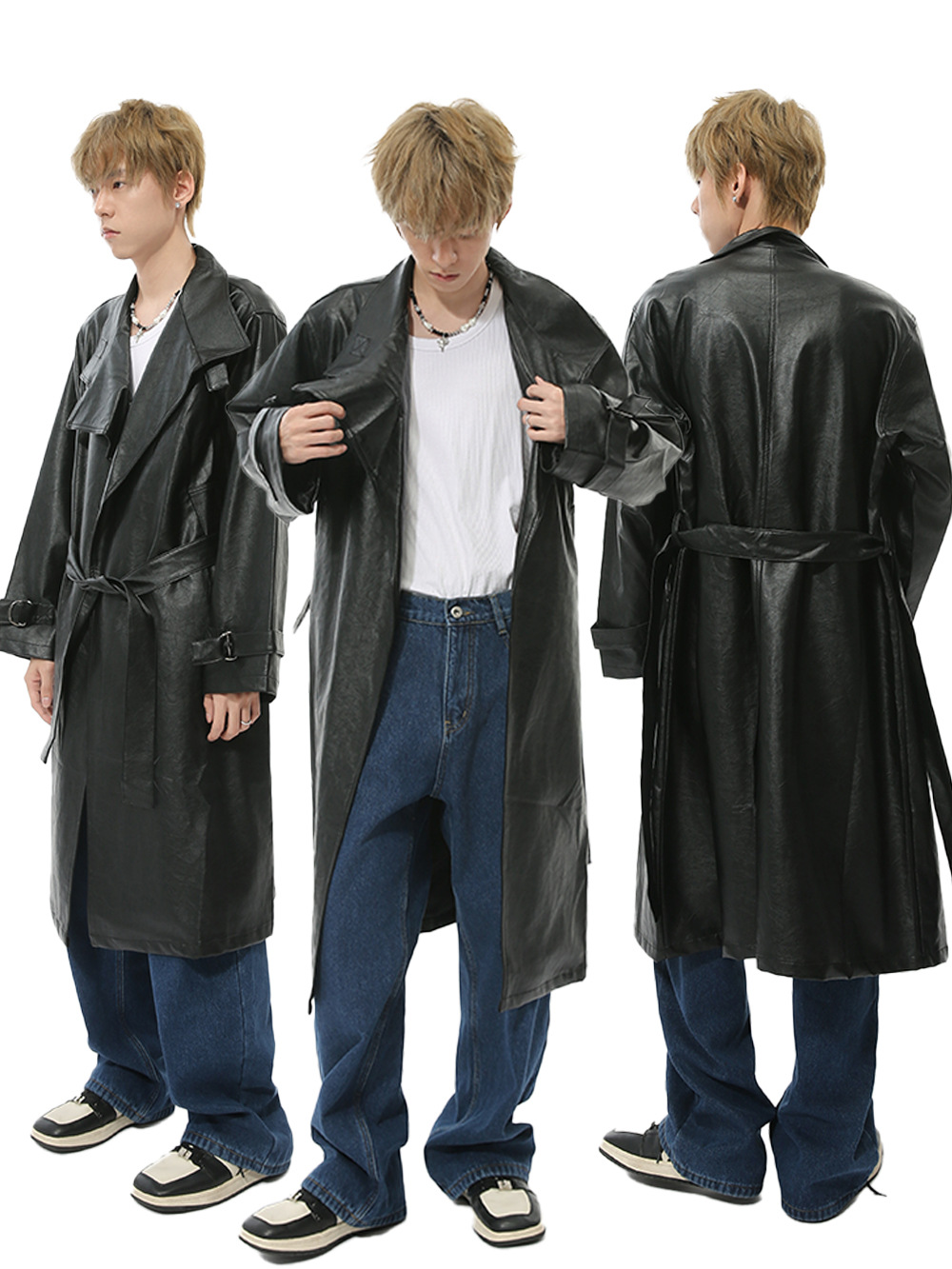 MTLCLOTHES Hombres| Nuevos productos de otoño estilo francés inglés de alto nivel de sensación de aire fresco y abrigo de rodilla casual