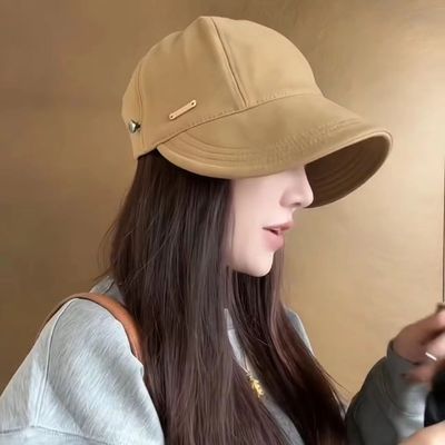 赵露思同款渔夫帽女2024春夏防晒防紫外线遮阳帽素颜黑色太阳帽子