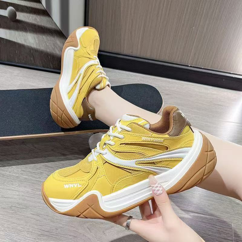 2025 Autumn New Fashionable Dad For Women, Thick Sole, Height Increasing, Lightweight, Comfortable, Versatile, Sports_vogvips.com