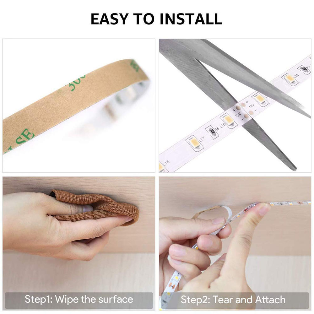 Amazon transfronteriza 5V USB inteligente sensor de escaneo manual tira de luz infrarroja tira de luz en forma de S 2835 tira de luz blanca