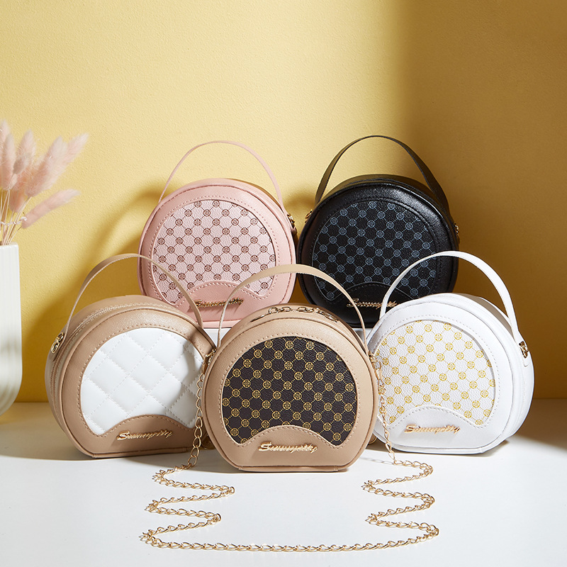 2025 봄 새로운 여성 어깨 가방 핸드백 패치 워크 간단한 작은 가방 인쇄