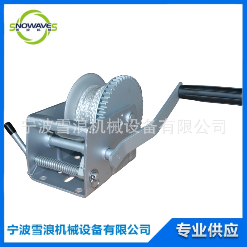 便携式1500磅 手动绞盘 带纤维绳 表面处理达克罗 固定把手绞车