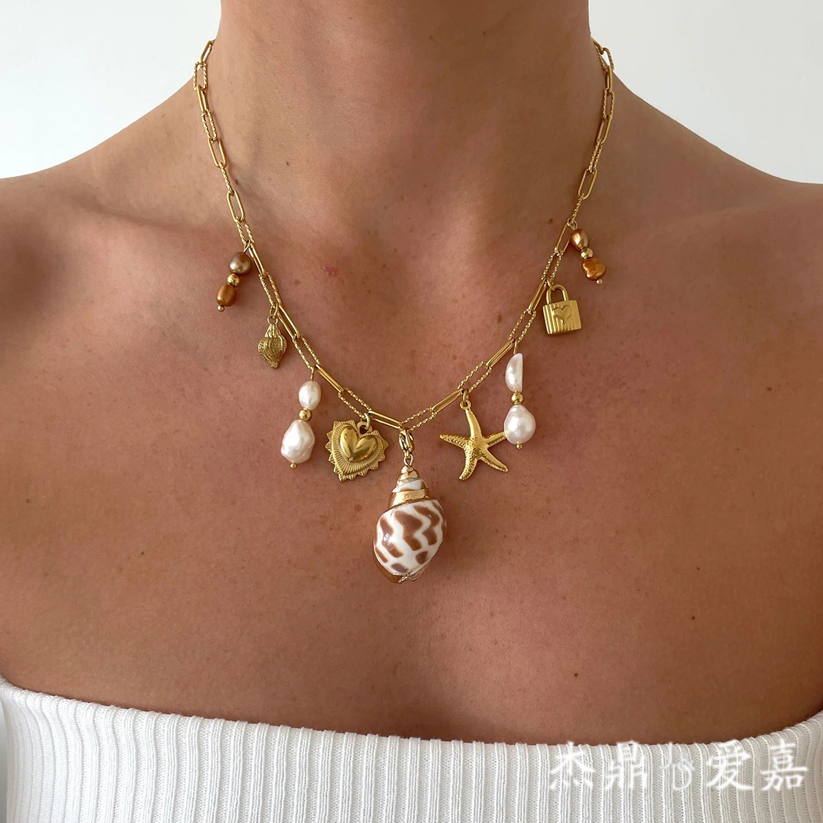 Collar con Colgante de Corazón de Acero Inoxidable Jieding, Collar con Perla, Joyería Dulce y Linda, Libre de Impuestos