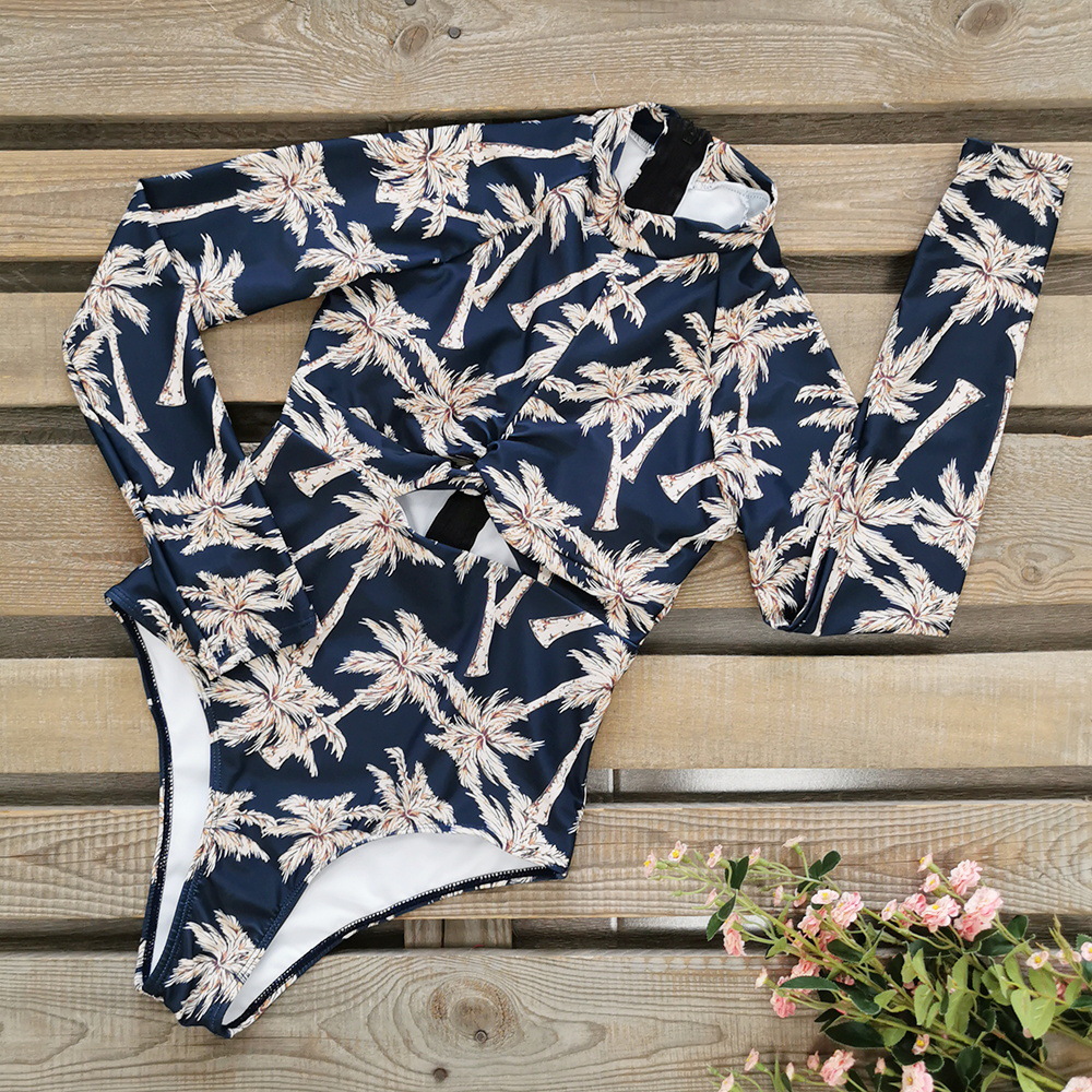 263g Weight Long Sleeve Sleeve Length Pullovers Placket Type Polyester Fabric Type Regular Top Length One-pieces Tops Type 1 Piece Quantity Swimming Occasion Round Neck Neckline Comfort Function Regular Fit Fit Type Flower Pattern Women's Gender Sweet Style Women's Sweet Flower 1 Piece One Piece Swimwear 8
