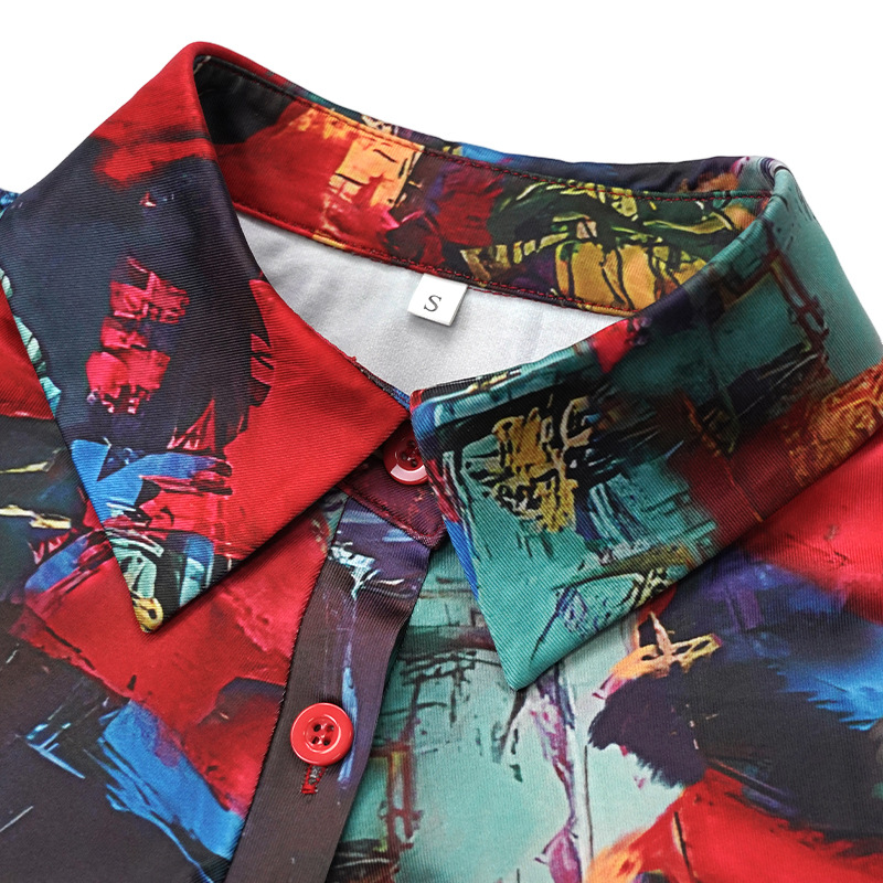 Women's Blouse Long Sleeve Blouses Printing Casual Color Block display picture 6
