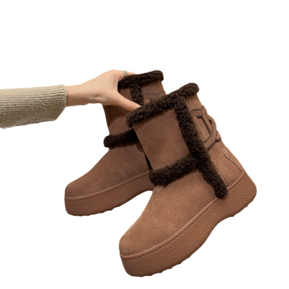 Non-slip warm low boots, European style
