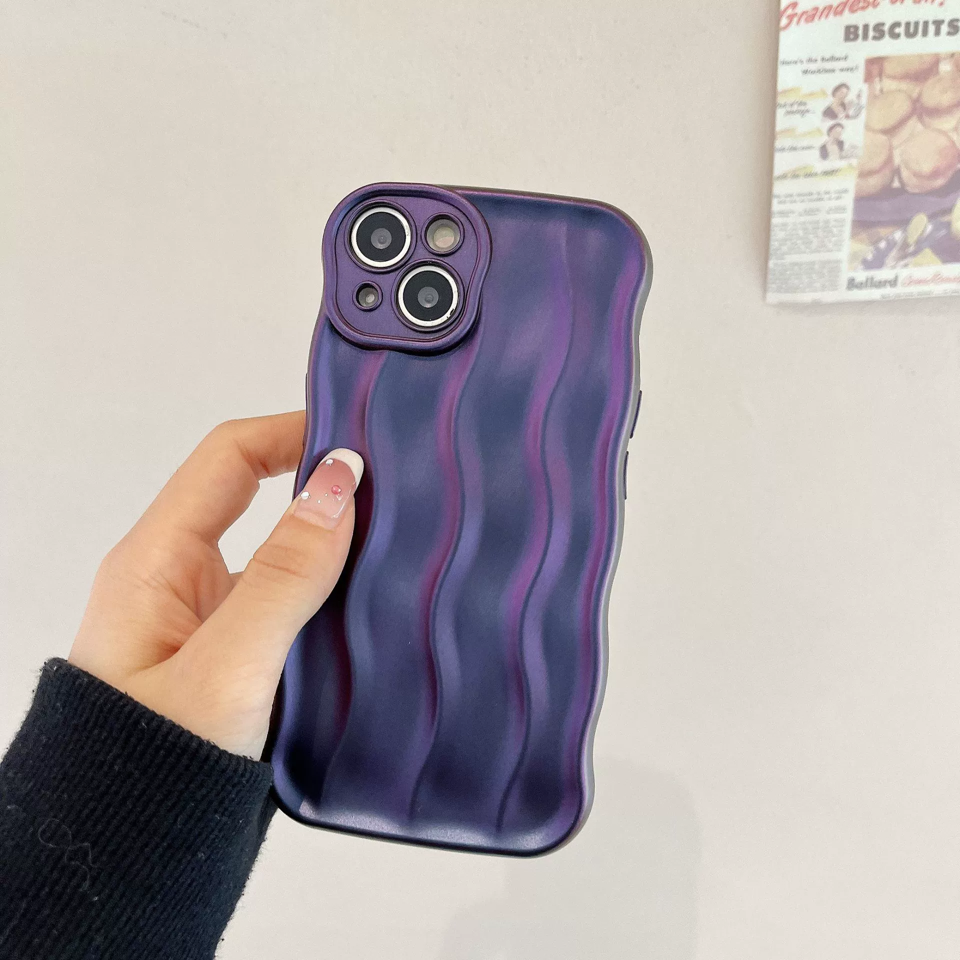 Apple, совместимый серебристый для стирки, iPhone14 Pro, чехол для телефона, iPhone 16, волнистый узор, iphone, 13