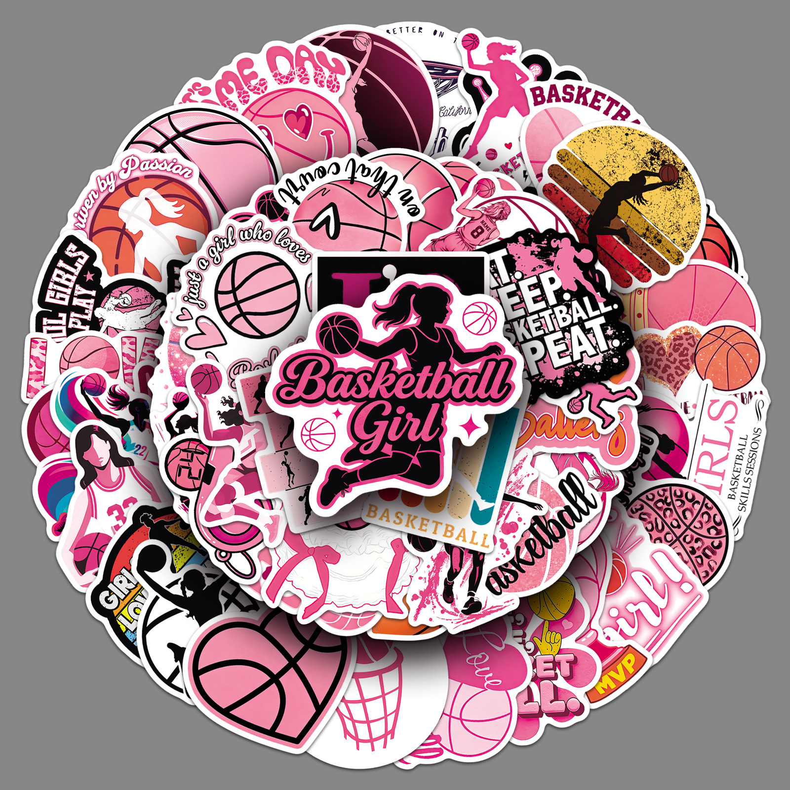50 pieces of women's basketball stickers for cross-border sports,