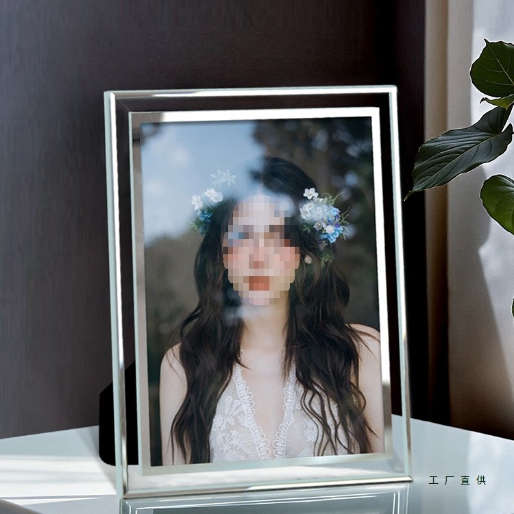 相框空框带玻璃感透明水晶摆台洗照片做成摆件定 制diy加打印