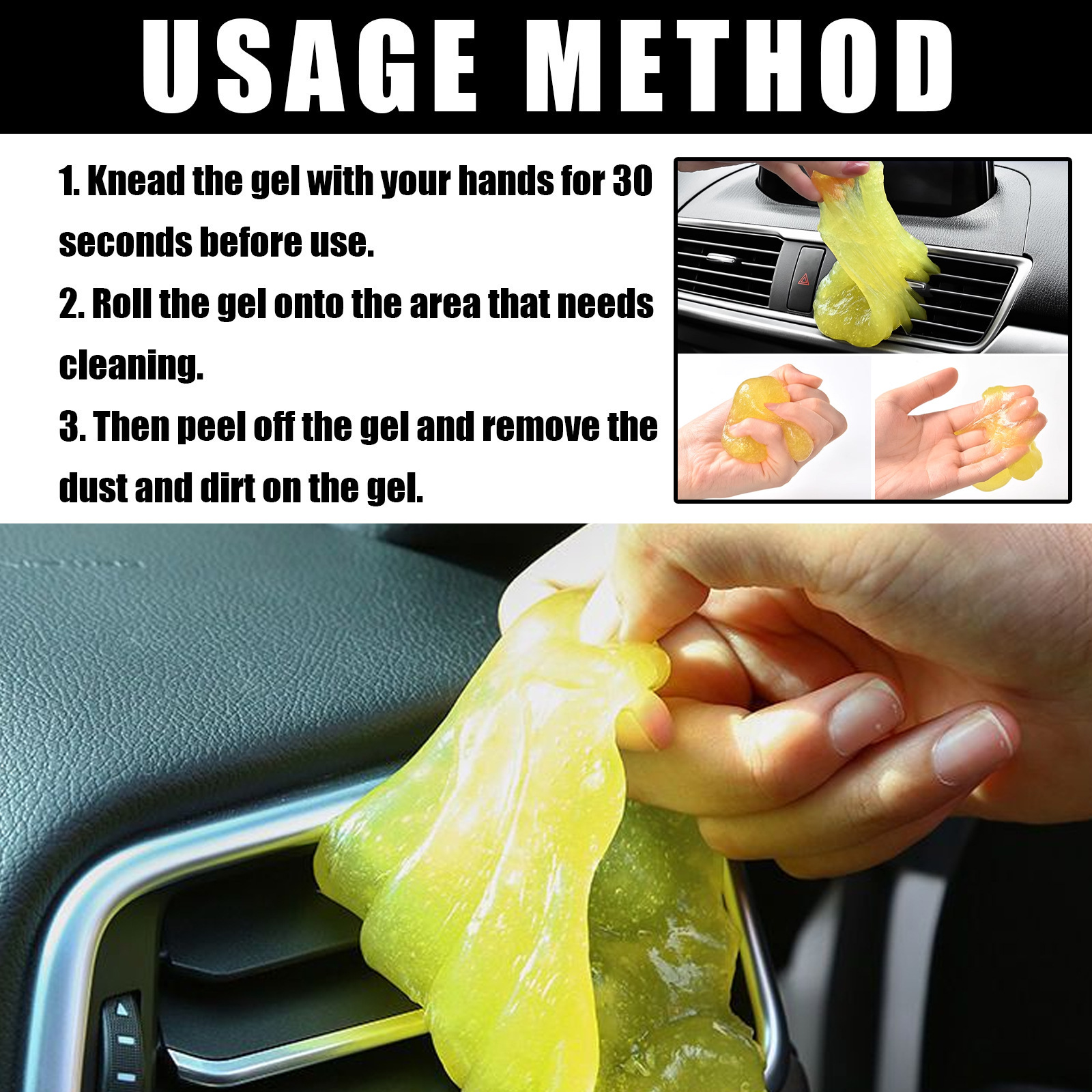 Autótisztító gél Autó belső ülések Vízmentes felújítási tisztítás Hordozható fertőtlenítő műtárgy_voghion.com