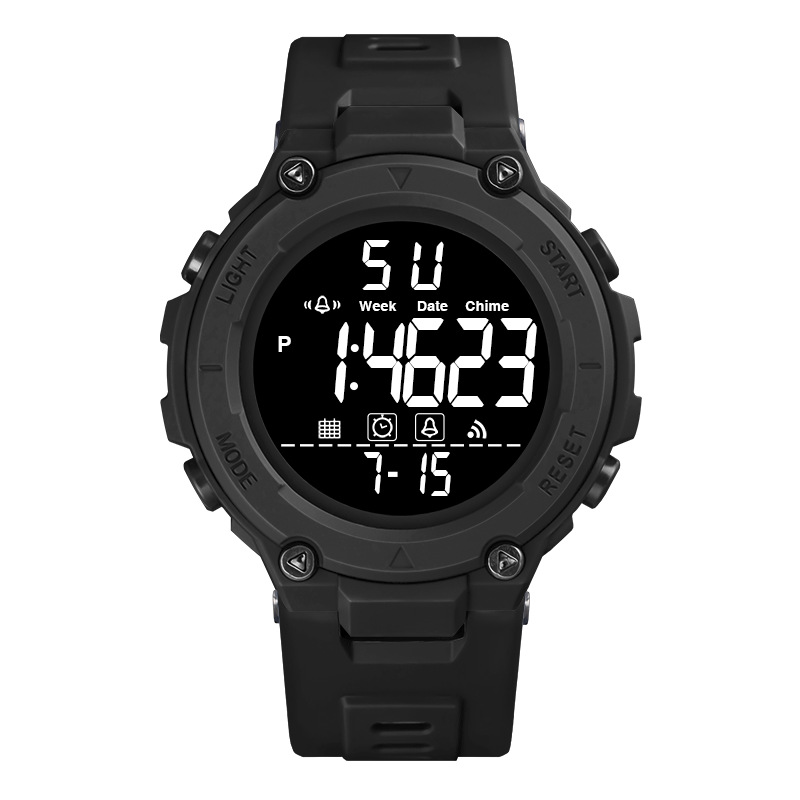 Nueva moda deportiva al aire libre reloj electrónico de los hombres de los estudiantes multifunción reloj de alarma luminosa reloj electrónico al por mayor