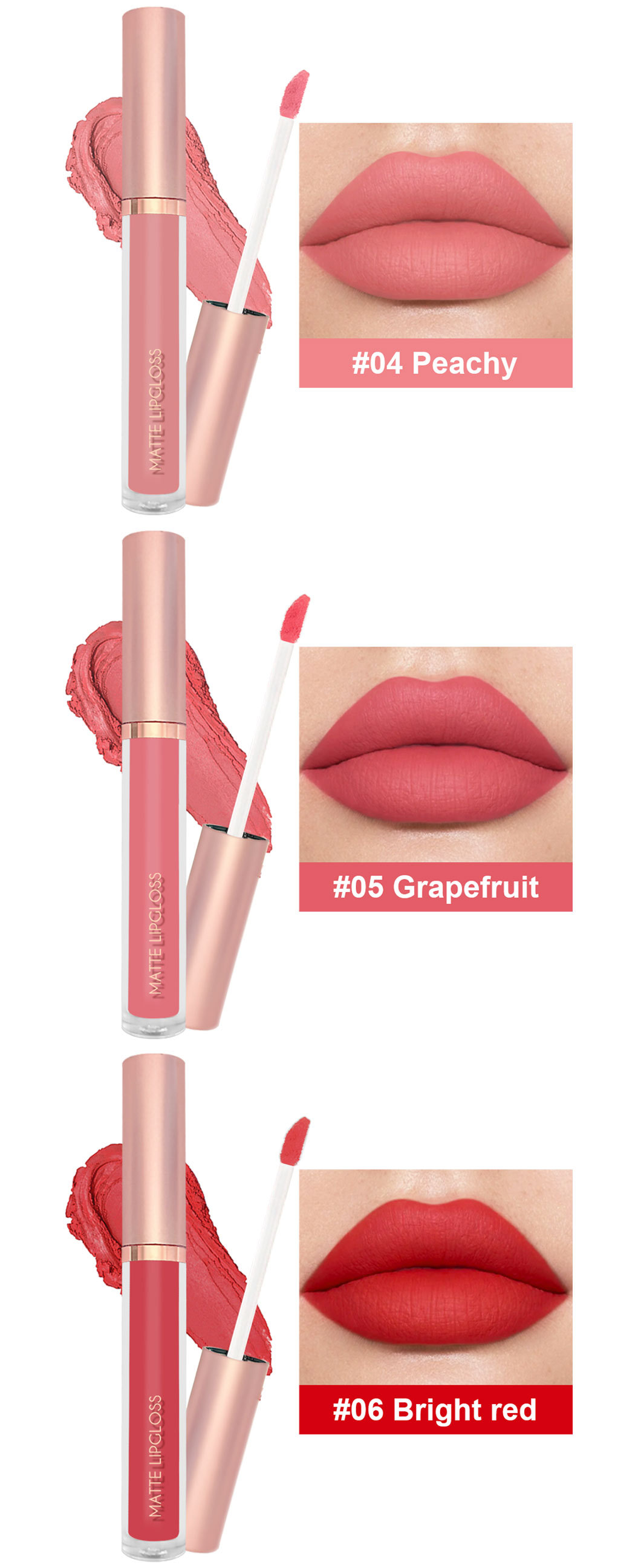 Cute Solid Color Plastic Lip Glaze display picture 4