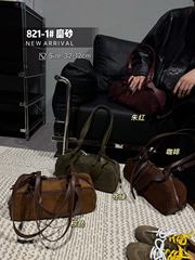 复古慵懒风真皮磨砂腋下保龄球包包女2025秋冬新款时尚单肩手提包