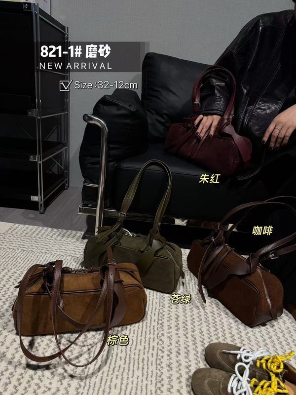 复古慵懒风真皮磨砂腋下保龄球包包女2025秋冬新款时尚单肩手提包|undefined