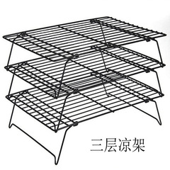 麵包冷涼架 三層烘焙冷卻架 黑色不沾冷卻架 蛋糕架烘焙工具摺疊