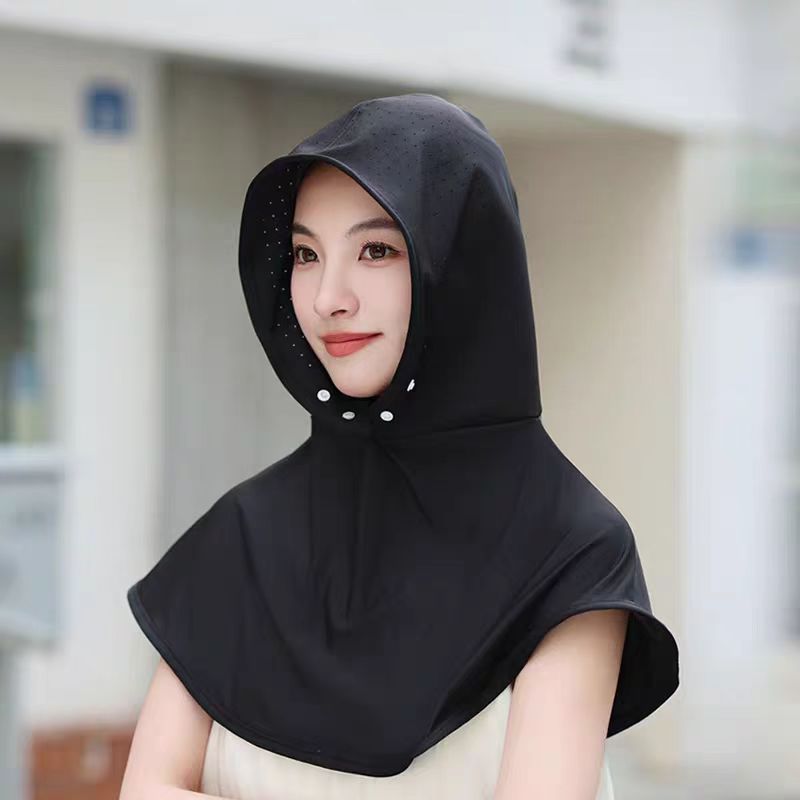 Electric Bike Riding Shawl, Sun Protection Clothing and Hat for Women, Outdoor Ice Silk Mask to Cover Face, Neck and Neck, All-In-One Sun Hat