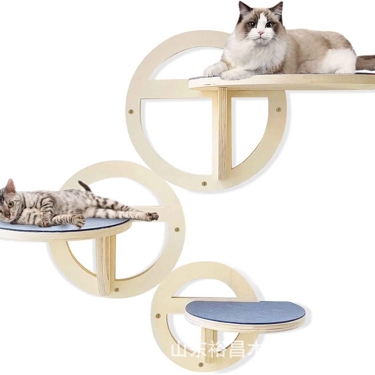 고양이 해먹 고양이 벽 랙 라운드 3 조각 고양이 등반 랙 벽 DIY 고양이 랙 벽 사다리 고양이 장난감 등반 랙