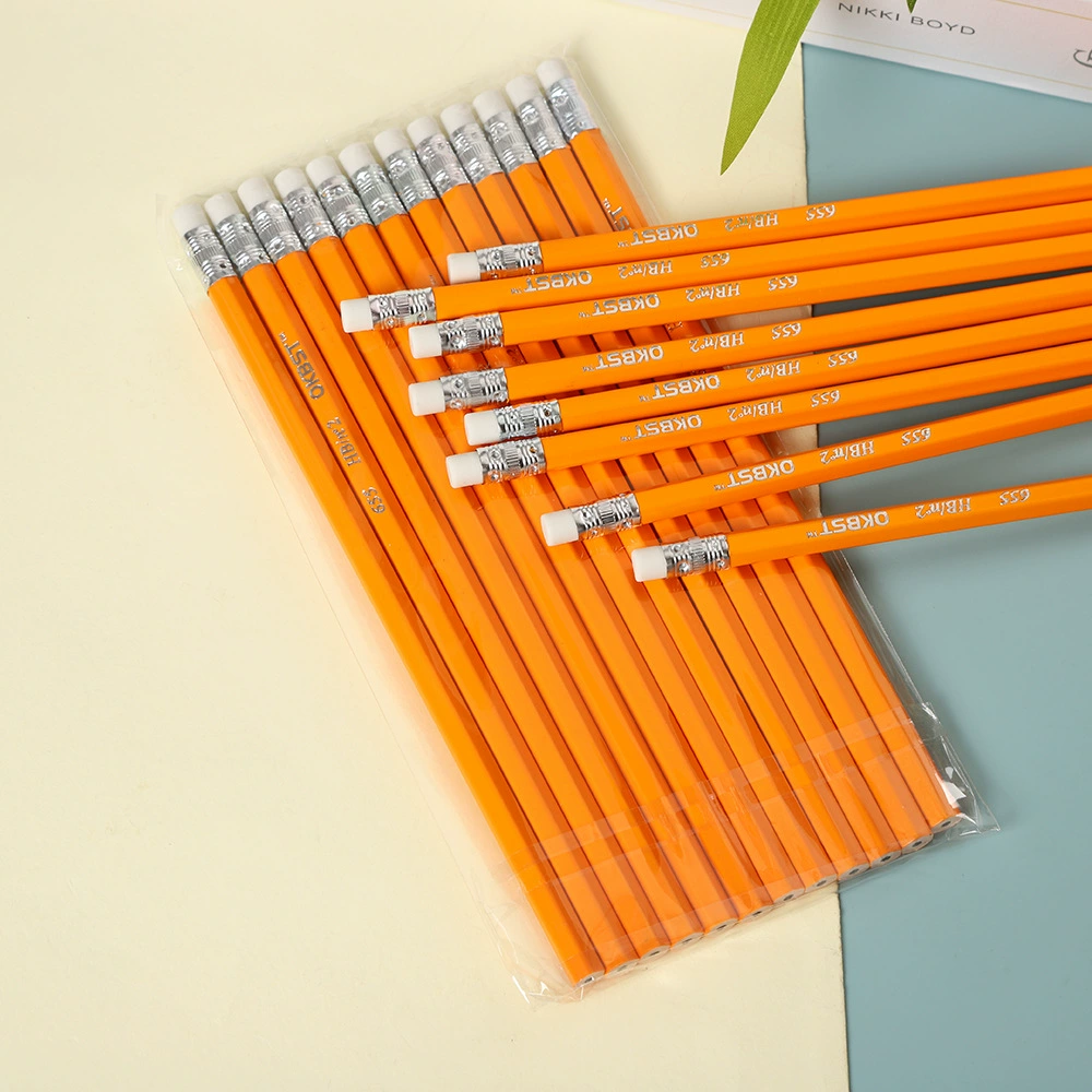 Имитация деревянных желтых карандашей Детские резиновые карандаши Школьники пишут карандаши HB Карандаши канцелярские принадлежности