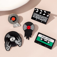 复古电影票磁带打碟机套装组合徽章音乐周边系列合金胸针别针配饰