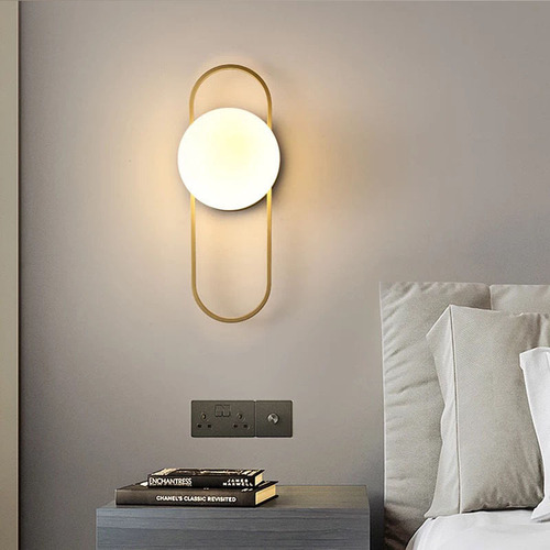 Modern Iron Wall Lamp Creative Personal Living Room Bedroom Bedside Background Wall Corridor Lamp Hotel Nordic One-off Customization