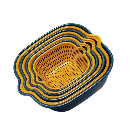Brand New Thick Double Layer Vegetable Washing Basin Drain Basket Fruit Tray Living Room Home Use Kitchen Fruit Basket Vegetable Basket
